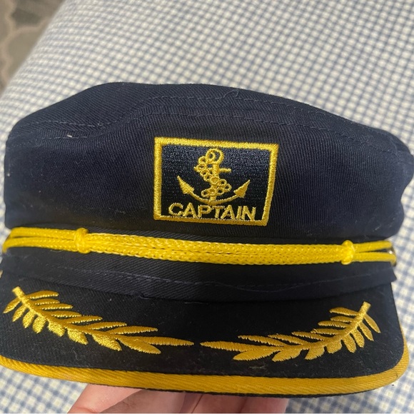 Navy Blue Captain Sailor Fashion Hat— ONE SIZE - Picture 2 of 3